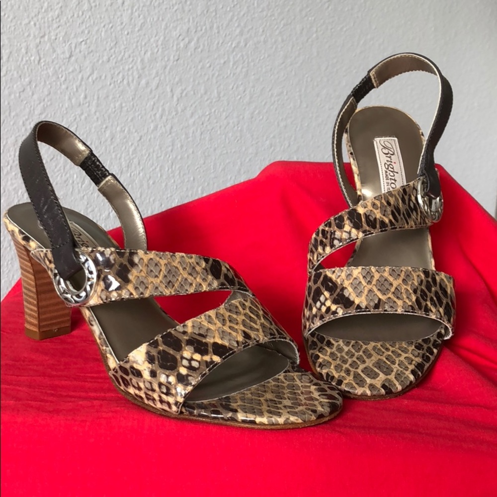Brighton snakeskin sandals/heels/shoes sz 6